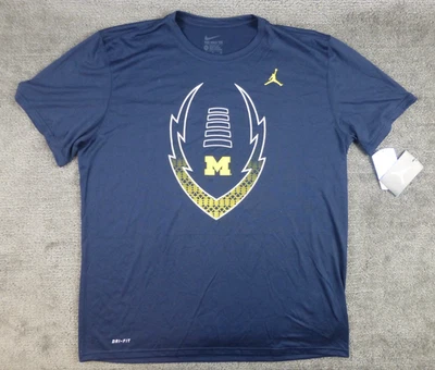 Camiseta Nike DriFit Michigan Wolverines azul futebol tamanho GG corte atlético nova com etiquetas - Imagem 1 de 4