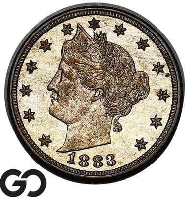 1883 Liberty Nickel, V Nickel PROOF, With Cents, Tough Gem PR++ - Image 1 of 3