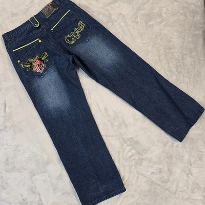 Coogi Jeans Mens 36X34 Blue Embroidered Logo Colorful Baggy HipHop Vtg Denim - Image 1 of 4