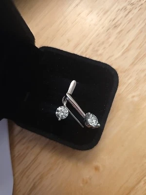 Pendientes de boda de plata 925 con diamantes moissanita reales color blanco hielo Vvs1 Foto 1 de 4