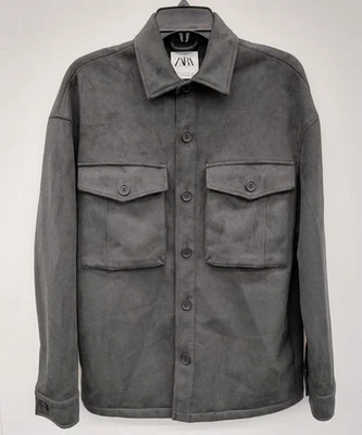 Chaqueta Camisa Zara Para Hombre Negra Talla S Con Botones Foto 1 de 4