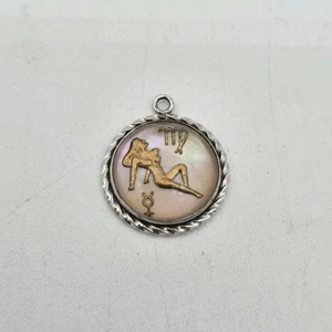 Vintage Virgo zodiac bubble intaglio sterling charm astrology - Picture 1 of 11