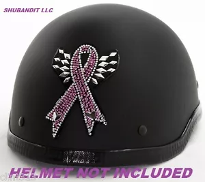 EE. UU. Motocicleta Rosa Cinta Cáncer Estrás Casco Peeling Stick Parches #1113 - Imagen 1 de 1