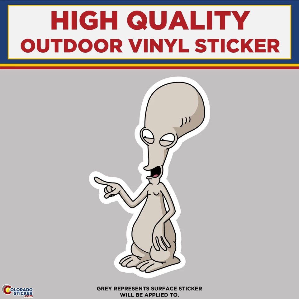 Roger The Alien from American Dad, High Quality Vinyl Stickers