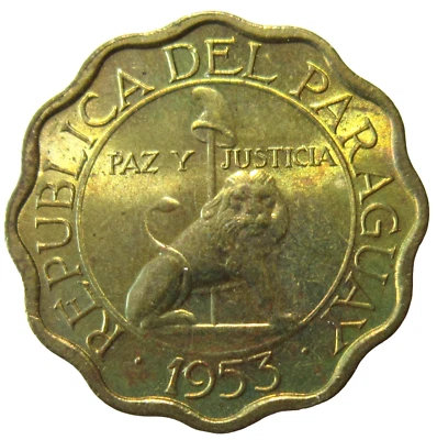 PARAGUAY. 10 CENTIMOS, 1953. UNCIRCULATED. - Image 1 of 2