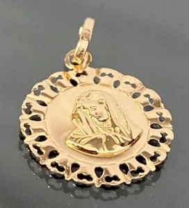 18K Rose Gold Madonna Pendant - Picture 1 of 4