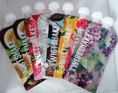 H073 - Twistshake - befüllbare Quetschbeutel Squeeze bag 8x220ml Obst - NEU