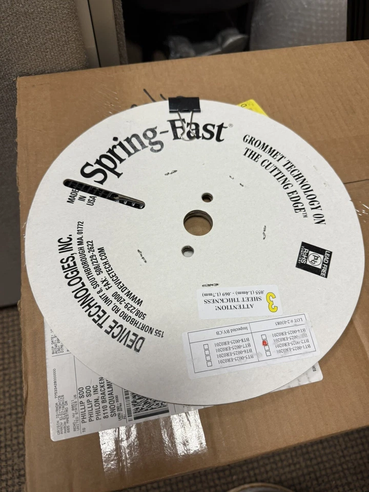 Device Technologies BT3-0025-ER0201 Spring-fast Grommet 25-Ft/Roll - Image 1 of 1