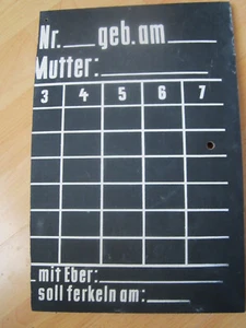 ALTES  SCHILD: DDR - LPG - TIERZUCHT- SCHWEINESTALL - Bild 1 von 2