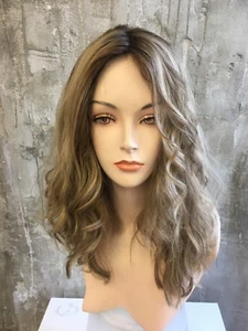 KOSHER YAFFA WIGS 100% VIRGIN HUMAN HAIR WIG 19" M ASH BLONDE WITH DARK ROOTS - Picture 1 of 5