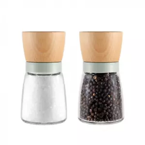 Wooden Salt & Pepper Grinder Set - 2-Piece Adjustable Coarseness - Premium New - Picture 1 of 6