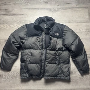 The North Face 600 Youth Medium (10) Grey Black Down Puffer Jacket Coat Unisex - Picture 1 of 10