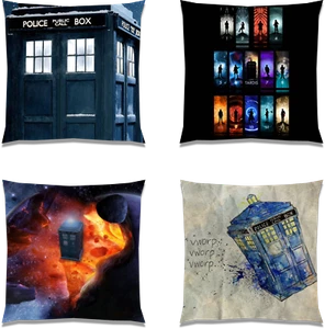 Dr Who Linen 18" x 18" Throw Pillows US Seller - Picture 1 of 8