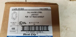 Thomas & Betts - Steel City -LN-101-SC 1/2" Locknut Galvanized Steel - (100 ea) - Picture 1 of 3