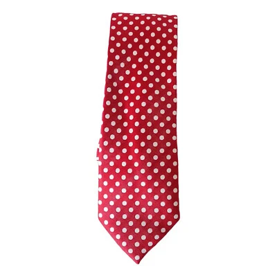 Corbata clásica de sarga de seda a lunares perfectos roja blanca de SEAN JOHN Foto 1 de 3