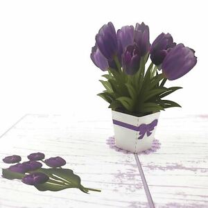 Purple Tulips Pop Up Card