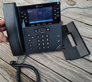 Polycom 2201-48840-121 VVX 450 Corded Telephone - Black - W/ Stand - Picture 1 of 1