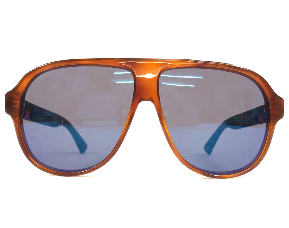 Gucci Kids Sunglasses GG0009S 002 Tortoise Brown  with Blue Lenses - Image 1 of 4