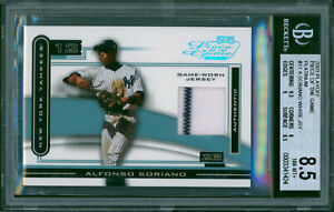 2003 Playoff Piece Of The Game ALFONSO SORIANO Platinum Jersey #12/25 SP BGS 8.5