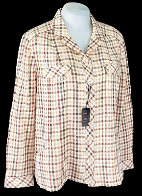 DAKS LONDON COLLECTION Womans Beige 3/4 Sleeve EVENING SHIRT - M - UK14 - £285 - Image 1 of 4