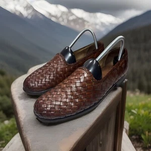 Mocasines Mezlan Scirocco tejido cesta hombre talla 7 M zapatos sin cordones hechos a mano España aa - Imagen 1 de 19