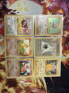 Charmander Eevee Charmeleon Pikachu Hitmonchan Energy Base Set Regular 6 PACK - Picture 1 of 3