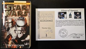 Star Wars: Allegiance (2008) 1st Print SIGNED by Timothy Zahn with Notarized WOS - Picture 1 of 11
