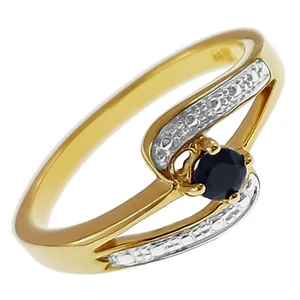 Bague Solitaire Plaqué Or 18 carats sertie Saphir - Taille 66 Dispo - Femme