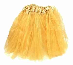 Girls Child Glittering Gold Ballet Tutu 3 Layer Soft Tulle - Picture 1 of 1