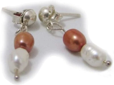 Orecchini in argento 925 con perle naturali di Mangrovia - Immagine 1 di 4