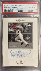 2004 Fleer Inscribed Silver Auto BARRY LARKIN #BL PSA 10 Gem Mint  Pop 3 - Picture 1 of 2