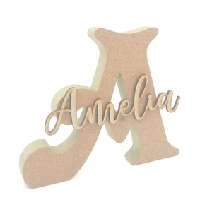Freestanding MDF Letter Personalised with name wedding sign baby gift craft diy - Picture 1 of 5