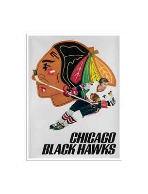Póster de los Chicago Blackhawks años 70 vintage hockey arte impresión regalo 12x16" Foto 1 de 2
