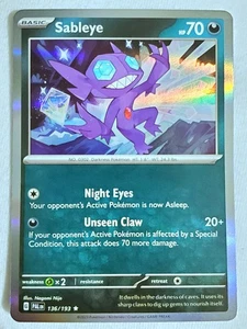 Sableye 136/193 Sv02: Paldea Evolved Holo Pokemon Card - Picture 1 of 2