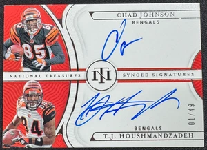 2024 National Treasures Synched Signatures Chad Johnson/TJ Houshmanzedah 1/49 - Picture 1 of 2