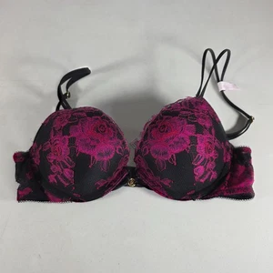 Victoria’s Secret Push-up-BH 34B Rose Spitze - Schwarz & Pink - Sexy Dessous - Bild 1 von 9
