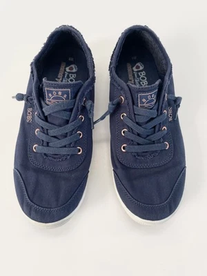 Bobs from Skechers Navy Blue Canvas Shoes Women's Size 8 Copper Trim Memory Foam - Image 1 of 4