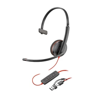 Plantronics POLY Blackwire 3210 Headset kabelgebunden Kopfband USB Typ-A schwarz - Bild 1 von 9