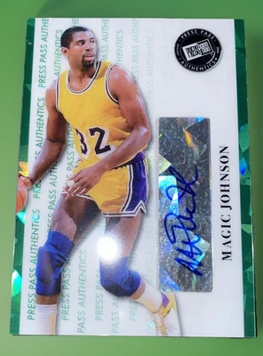 2024 Hoja #PP-MJ1 Magic Johnson Pase de Prensa Auténtico Verde Automático/6 LA Lakers Foto 1 de 4