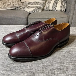 Allen Edmonds 10E Dress Shoes Mens Park Avenue Cap Toe Oxford Merlot Leather - Picture 1 of 12