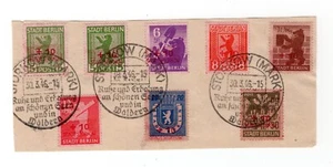 GERMANY SOVIET OCCUPATION ZONE LOCAL ISSUE STORKOW MICHEL 1-8 USED ON PAPER - Picture 1 of 1