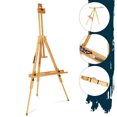 Staffelei Atelierstaffelei Holz Standstaffelei Holzstaffelei Buchenholz Dreifuss - Bild 1 von 4