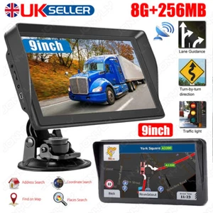 9" Touch Screen Car Truck Sat Nav GPS Navigation 8GB Free Lifetime UK&EU Maps UK - Picture 1 of 12