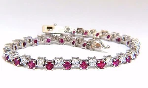 Tennisarmband 5,96ct natürliche Rubin Diamanten abwechselnd 14kt** - Bild 1 von 6
