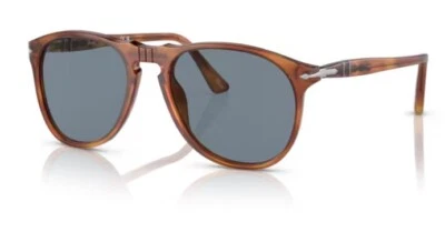 Óculos de sol masculino oval azul Persol 0PO9649S 96/56 Terra di siena - Imagem 1 de 4