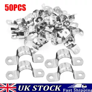 50X Stainless Steel Tube Clip Clevis Brackets Plumbing Pipe Saddle DIY 8-50mm - Picture 1 of 7