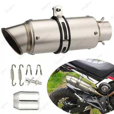 Slip-On Exhaust System Muffler 51mm For Suzuki DR650 DR650SE DL250 GSX250R SV650 - Image 1 of 4