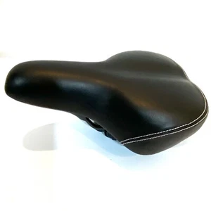 All Black Bicycle Seat With White Stitching  - Picture 1 of 4