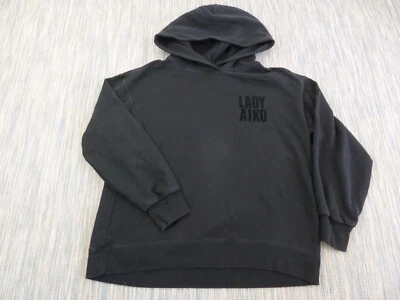Sudadera con capucha UniQlo X Lady Aiko para mujer pequeña logotipo deletreado suéter de bolsillo de gran tamaño Foto 1 de 4