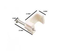 Clips Para Cable Blanco De Doble Y Tierra 2.5 Mm Tamaño De Paquete 60 - Imagen 1 de 1